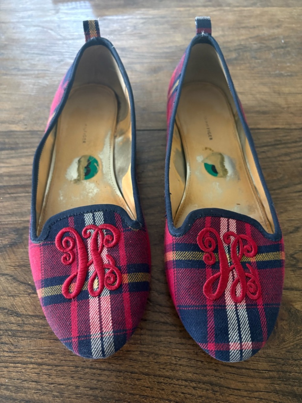 Tommy Hilfiger Tartan Embroidered Monogram Loafers